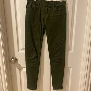 Olive Skinny Jean with Detail